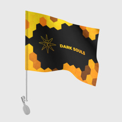 Флаг для автомобиля Dark Souls - gold gradient: надпись и символ