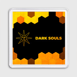 Магнит 55*55 Dark Souls - gold gradient: надпись и символ