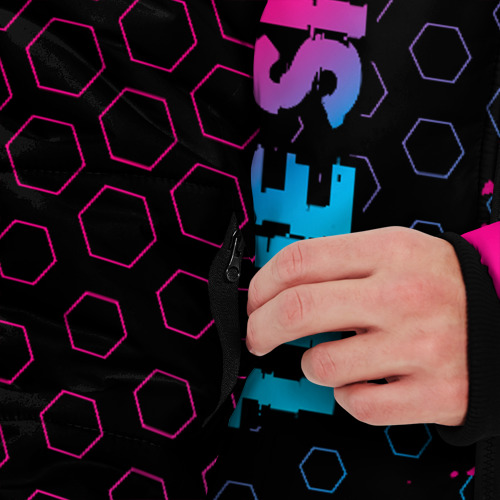 Мужская зимняя куртка 3D The Sims - neon gradient: по-вертикали, цвет черный - фото 6