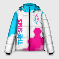 Мужская зимняя куртка 3D The Sims neon gradient style: надпись, символ