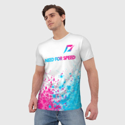 Мужская футболка 3D Need for Speed neon gradient style: символ сверху - фото 2