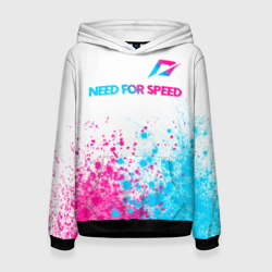 Женская толстовка 3D Need for Speed neon gradient style: символ сверху