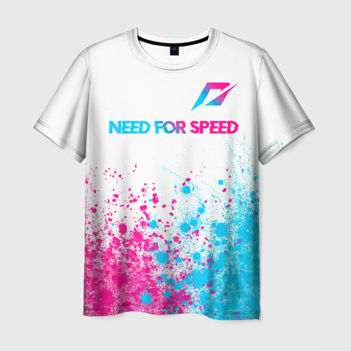Мужская футболка 3D Need for Speed neon gradient style: символ сверху, цвет 3D печать