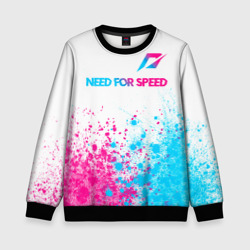 Детский свитшот 3D Need for Speed neon gradient style: символ сверху