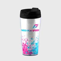 Термокружка-непроливайка Need for Speed neon gradient style: символ сверху