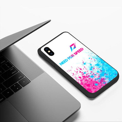 Чехол для iPhone XS Max матовый Need for Speed neon gradient style: символ сверху - фото 5