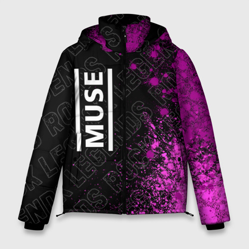 Мужская зимняя куртка 3D Muse rock Legends: по-вертикали, цвет черный