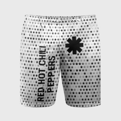 Мужские шорты спортивные Red Hot Chili Peppers glitch на светлом фоне: надпись, символ