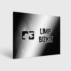 Холст прямоугольный Limp Bizkit glitch на светлом фоне: надпись и символ