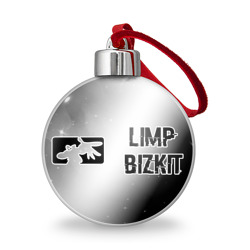Ёлочный шар Limp Bizkit glitch на светлом фоне: надпись и символ