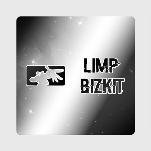 Магнит виниловый Квадрат Limp Bizkit glitch на светлом фоне: надпись и символ