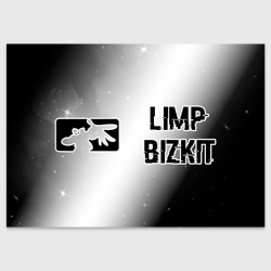 Поздравительная открытка Limp Bizkit glitch на светлом фоне: надпись и символ