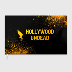 Флаг 3D Hollywood Undead - gold gradient: надпись и символ