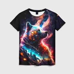 Женская футболка 3D Космический звездный медведь