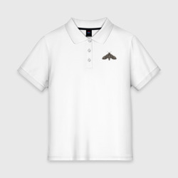 Женское поло хлопок Мотылек гравюра