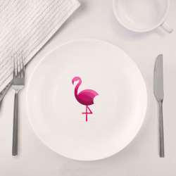 Набор: тарелка + кружка Фламинго минималистичный - фото 2