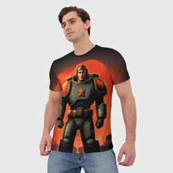 Мужская футболка 3D Космический десантник ретро - фото 2