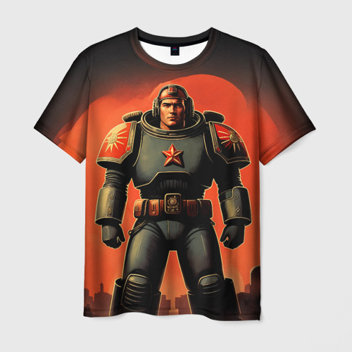 Мужская футболка 3D Космический десантник ретро, цвет 3D печать