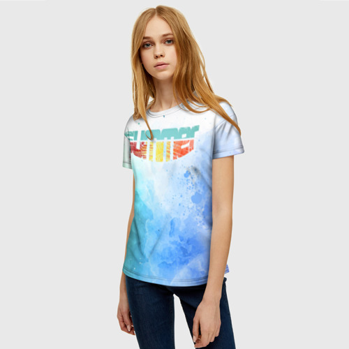 Женская футболка 3D с принтом Настроение - лето, фото на моделе #1