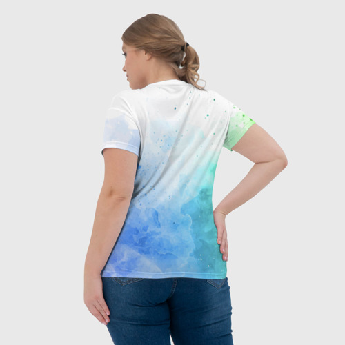 Женская футболка 3D с принтом Настроение - лето, вид сзади #2