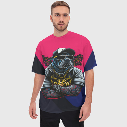 Мужская футболка oversize 3D Пит с тату, цвет 3D печать - фото 3