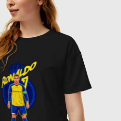 Женская футболка хлопок Oversize Криштиану Роналду 7 Аль Наср - фото 2