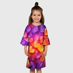 Детское платье 3D Разноцветные сердечки - фото 2