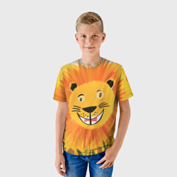 Детская футболка 3D Львенок-солнышко детский рисунок - фото 2