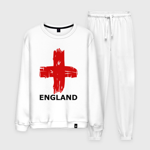 Мужской костюм хлопок England flag, цвет белый