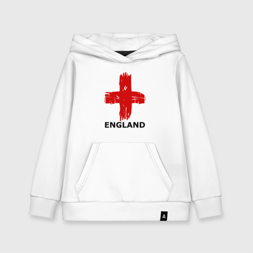 Детская толстовка хлопок England flag, цвет белый