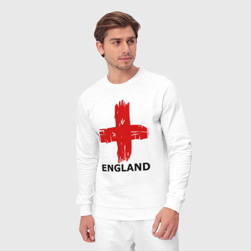 Мужской костюм хлопок England flag, цвет белый - фото 5