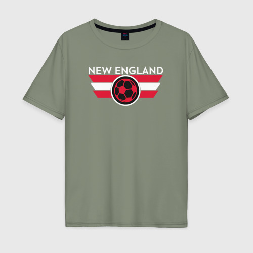 Мужская футболка хлопок Oversize New England, цвет авокадо