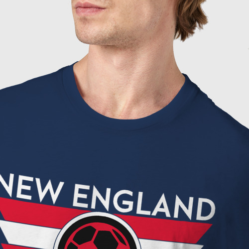 Мужская футболка хлопок New England, цвет темно-синий - фото 6