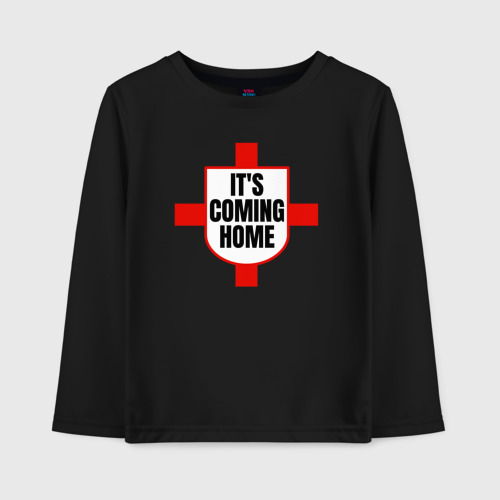 Детский лонгслив хлопок England coming home, цвет черный