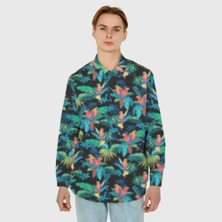 Мужская рубашка oversize 3D Попугаи Макса Пэйна из гта - фото 2