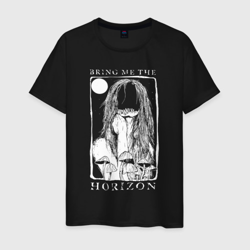 Мужская футболка хлопок с принтом Bring Me the Horizon girl, вид спереди #2