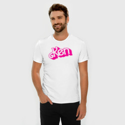 Мужская футболка хлопок Slim Логотип розовый Кен - фото 2