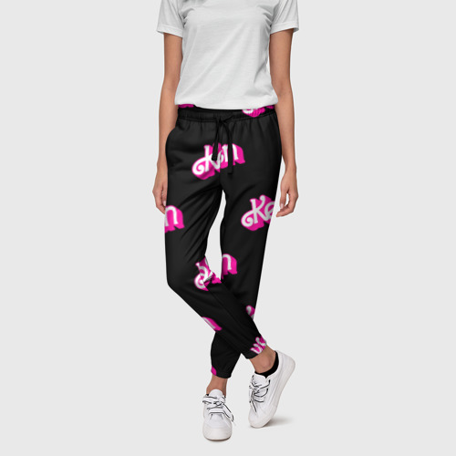 Женские брюки 3D Логотип Кен - патерн, цвет 3D печать - фото 3