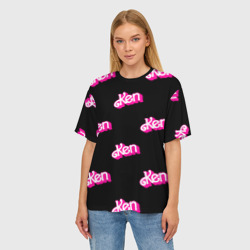 Женская футболка oversize 3D Логотип Кен - патерн - фото 2