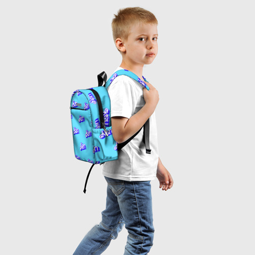 Детский рюкзак 3D Синий логотип Кен - паттерн - фото 2