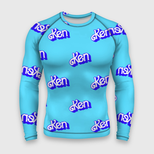 Мужской рашгард 3D Синий логотип Кен - паттерн, цвет 3D печать