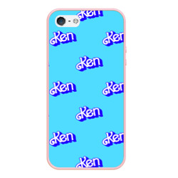 Чехол для iPhone 5/5S матовый Синий логотип Кен - паттерн
