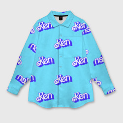 Женская рубашка oversize 3D Синий логотип Кен - паттерн