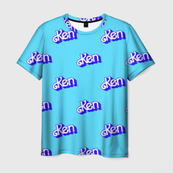 Мужская футболка 3D Синий логотип Кен - паттерн