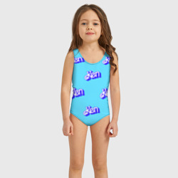 Детский купальник 3D Синий логотип Кен - паттерн