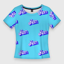Женская футболка 3D Slim Синий логотип Кен - паттерн