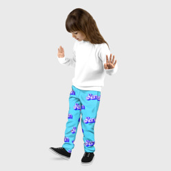Детские брюки 3D Синий логотип Кен - паттерн - фото 2