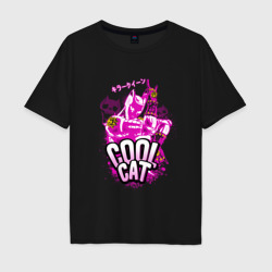 Cool cat - Killer Queen - Jo jo – Мужская футболка хлопок Oversize с принтом купить со скидкой в -16%