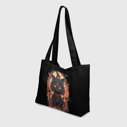 Пляжная сумка 3D Черный кот в хеллоуине - фото 3