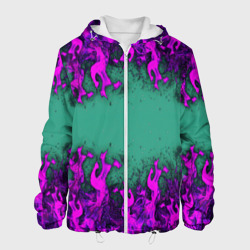 Мужская куртка 3D Фиолетовое пламя